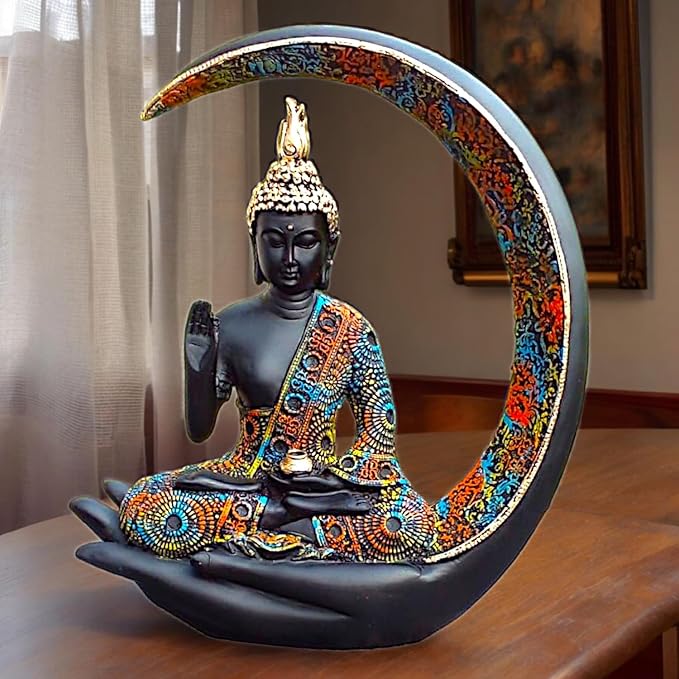 Karigaari Meditating Buddha Statue – Siddhartha Sakyamuni Showpiece for Home Decor