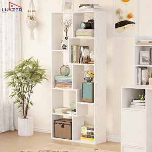 DIY Book Shelf with 8 Shelves – White Engineered Wood