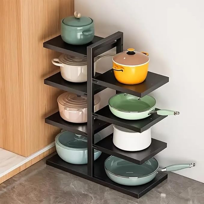 8 Tier Rack for Kitchen – Metal Pot & Pan Organizer