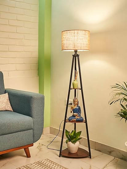 The Crosscut Furniture aesthetic floor lamp brightening a modern living room corner