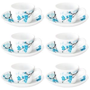 BOROSIL tea cup set – Larah Mimosa Opalware Cups & Saucers