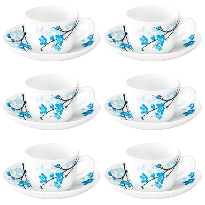 BOROSIL tea cup set – Larah Mimosa Opalware Cups & Saucers